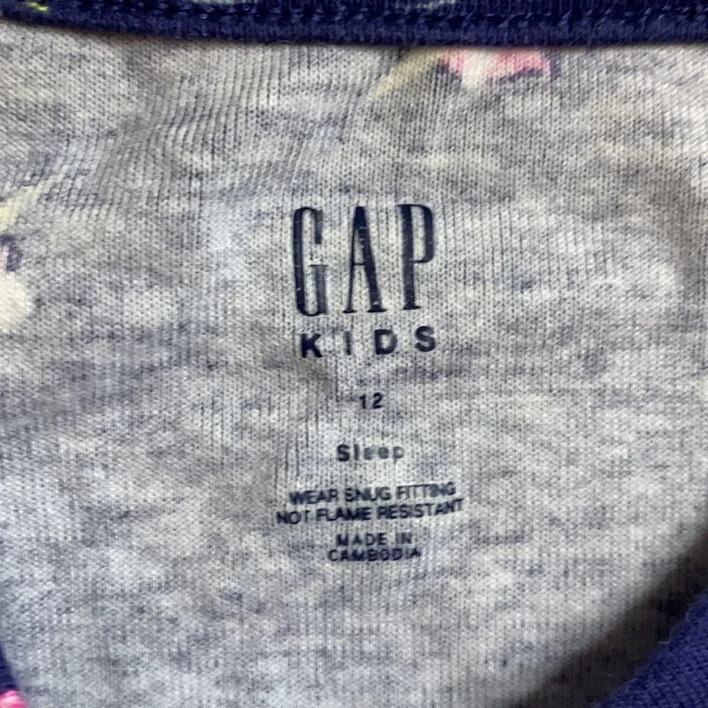 Gap short sleeve sleep shirt size 12 cotton unicorn